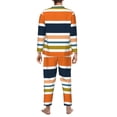 thumbnail image 5 of Kll Colorful Pastel Stripes Sleepwear Mens Flannel Pajamas,Long Cotton Pj Set, 5 of 9