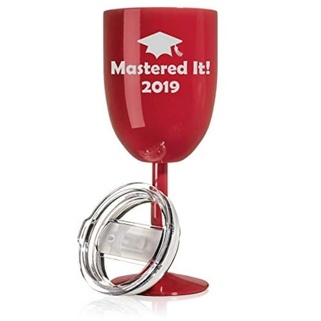 14 oz Double Wall Vacuum Insulated Stainless Steel Wine Tumbler Glass with Lid Mastered It 2019 Graduation Master's Degree