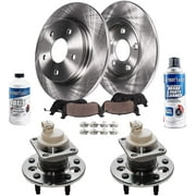 Detroit Axle - Rear Brake Kit Wheel Bearing Hubs for 2WD 2008-2009 Buick LaCrosse, 2006-2010 Chevy Impala, 2006-2007 Monte Carlo Brake Rotors Ceramic Brakes Pads Replacement