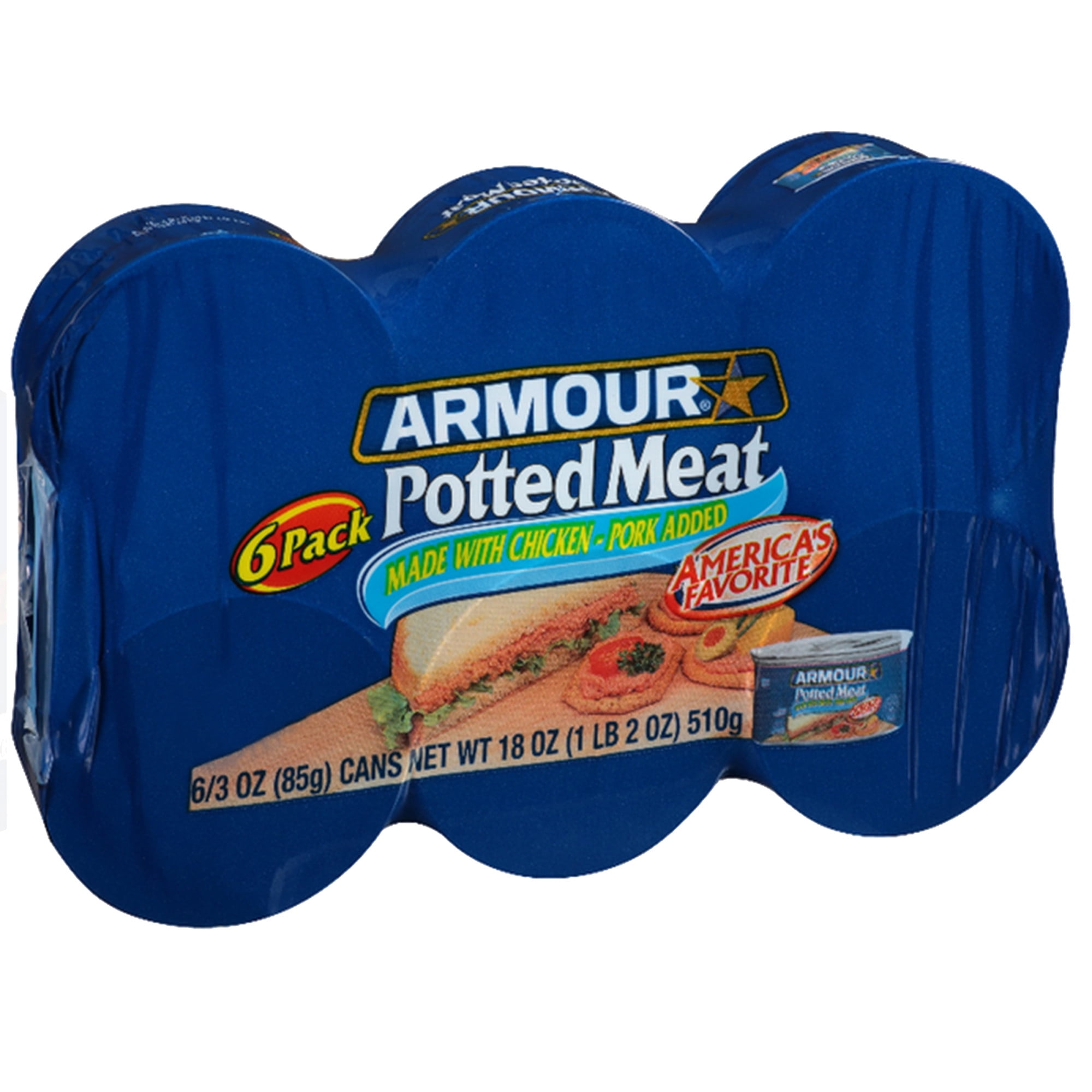 (8 pack) Armour Star Potted Meat, 10g Protein Per Serving, Canned Meat, 3 oz. Can (Pack of 6)