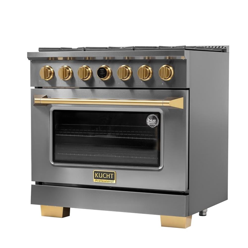 Pemberly Row 36" 5.2 cu. ft. Dual Fuel Range for Propane Gas in Titanium