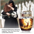 thumbnail image 3 of JAGASY Deer Handcrafted Urn for Husband - Brown Large Urn for Ashes Adult Male - Forest Sunset Decorative Funeral Urns for Spouse - Memorial Cremation Urns for Wife - (10 Inch), 3 of 7