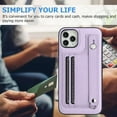 thumbnail image 2 of Nalacover Wallet Case for iPhone 11 Pro, Business PU Leather Unique Design Wristband Kickstand Credit Card Holder Slots Shockproof Scratch Resistant Phone Case for iPhone 11 Pro,Purple, 2 of 6
