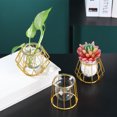 thumbnail image 3 of Hexagonal Gold Iron Flower Stand, Hydroponic Container, Glass Vase Decoration, Home Desktop Decoration, Plant Flower Arrangement Container, 3 of 8