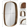 thumbnail image 3 of Kate and Laurel Prema Soft Round Rectangle Modern Wall Mirror, Walnut Brown, 20 x 30, Framed Round Rectangular Mango Wood Mirror for Minimal Home Decor, 3 of 9