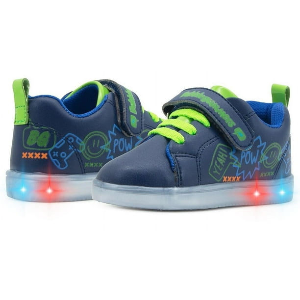 Tenis Nino Luz Led Bubble Gummers Velcro Nimbus 14 19 azul marino 17 Walmart en linea
