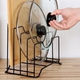 thumbnail image 2 of OULII 1Set Homeowners Kitchen Rack Carbon Steel Pot Cover Holder Black, 2 of 7