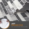 thumbnail image 5 of Art3d Peel and Stick Backsplash Tile Marble Black Wall Tile 12 in. x 12 in. (10-Pack), 5 of 8