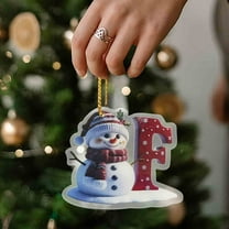 hulanddfd 26 Letters Christmas Tree Decoration Pendant, Personalized Initial Name A Christmas Ornament Plastic Christmas Snowman Hanging Decorations for Xmas Tree and Home Indoor Decor
