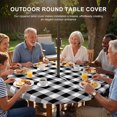 thumbnail image 3 of Round Outdoor Tablecloth with Umbrella Hole and Zipper, Farmhouse Checkered Tablecloth with Elastic Waterproof, Black White Buffalo Plaid Patio Table Covers for 31" - 35" Picnic Pool Tables, 3 of 9
