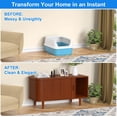 thumbnail image 5 of Winkalon Cat Litter Box Enclosure with Sliding Tambour Door, 37.4" Hidden Litter Box Furniture, Wood Cat Litter Box Cabinet for Living Room,Brown, 5 of 9