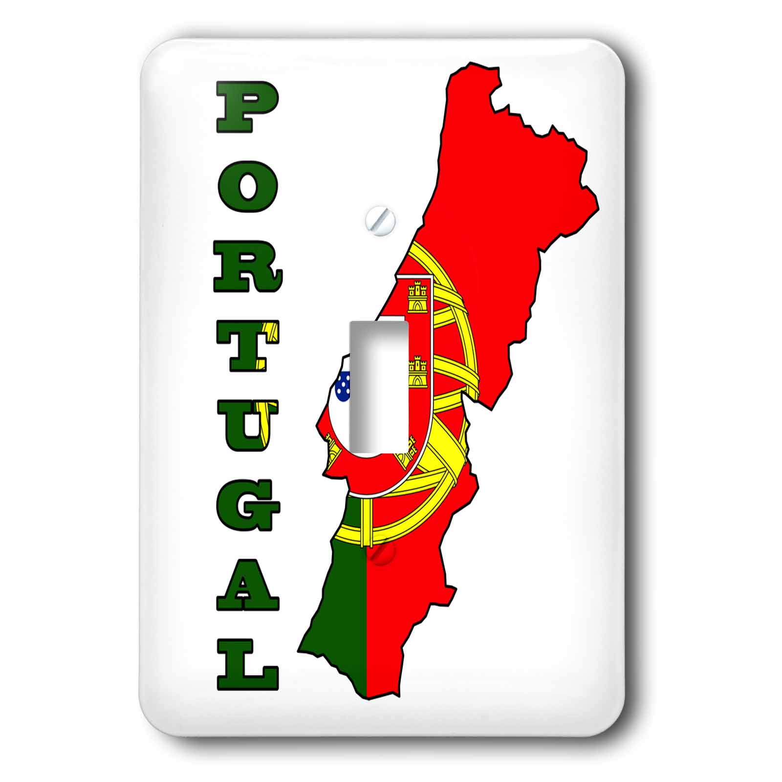 3dRose The flag of Portugal in the outline map and name of ...