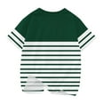 thumbnail image 5 of BLVB Boys Girls Summer Striped Shirts Short Sleeve Crewneck T Shirts Casual Tee Tops Kids Summer Fashion Outfits, 5 of 5