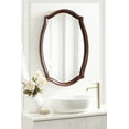 thumbnail image 6 of Kate and Laurel Hatherleigh Traditional Scalloped Oval Wall Mirror, 24 x 34, Walnut Brown, Vintage Decorative Wooden Rectangular Mirror for Use in Bathroom, Entryway, or Bedroom, 6 of 7