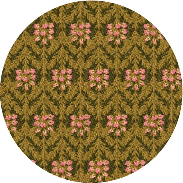 Ahgly Tapis d'Intérieur Lavable en Machine Carré Transitionnel Brun Cannelle, 3 Pieds Carré