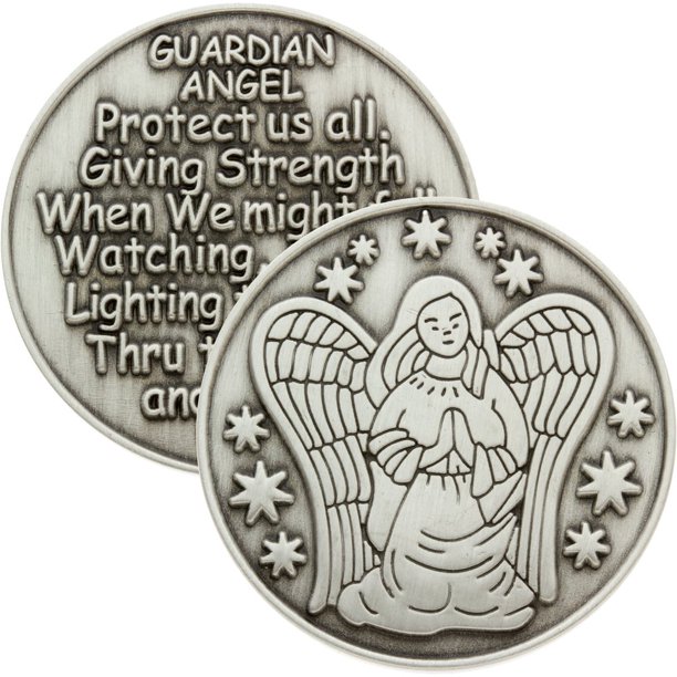 Guardian Angel Protect Us Coins Praying Angel, Pack of 10