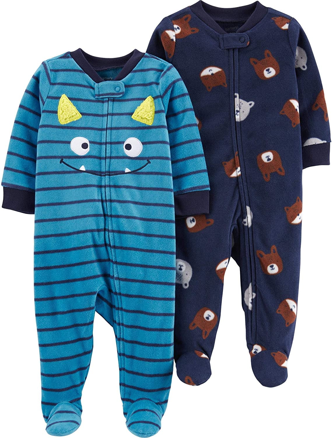 KidBoys 2Pack Fleece Footed Sleep and Play Sleepers Walmart Canada