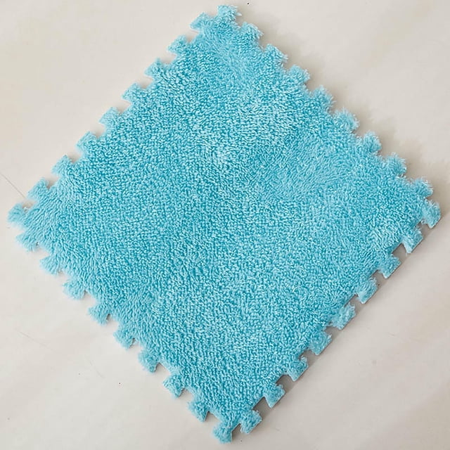 Dvkptbk Play Mats for Floor 11.8x11.8in Carpet Soft Puzzle Play Mats Interlocking Foam Tiles for Crawling, Exercise, Playroom, Play Area, Home Decor (Blue)