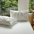 thumbnail image 6 of 3 Pieces Duvet Covers Set, Boho Tufted Comforter Sets with Zipper Closur, Soft Breathable Floral Bedding Set for All Seasons(White,King, 104"x90"), 6 of 6