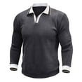 thumbnail image 2 of Ceisia Men's Casual Striped Half Button Round Neck Pullover with Pocket Daily Fashion Top Gift, 2 of 7