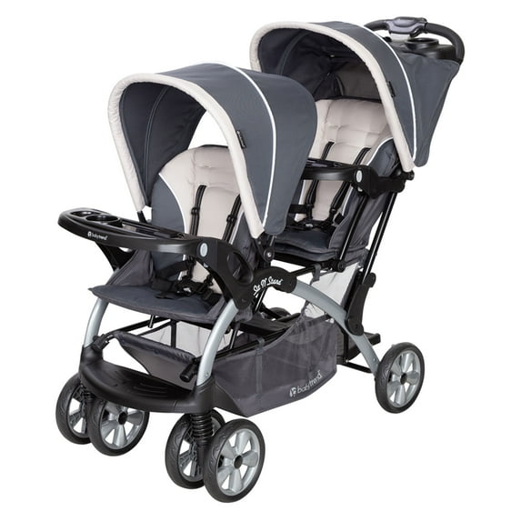 Open Box Baby Trend Sit N' Stand Easy Fold Twin Double Infant Toddler Stroller