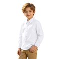 thumbnail image 4 of Fozruso Boys Basic Long Sleeve Shirts Button Down Collared Dress Shirts for Kids Back to School Wear, 4 of 6