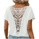 thumbnail image 2 of Camisetas de Mujer Casual, Cuello Redondo con Encaje de Manga Corta para la Oficina, la Fiesta Y el Uso Diario, 2 of 7