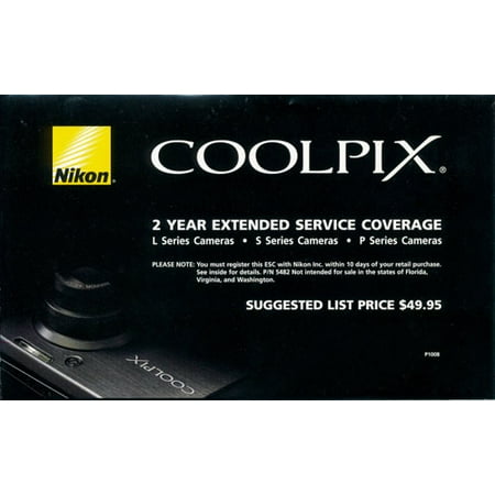 Nikon Coolpix 2 Year Extended Warranty For L,S,and P Series