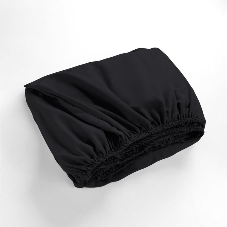King Size Fitted Sheet - 80x120" Black Egyptian Cotton 1000 Thread Count Deep Pocket Sheet
