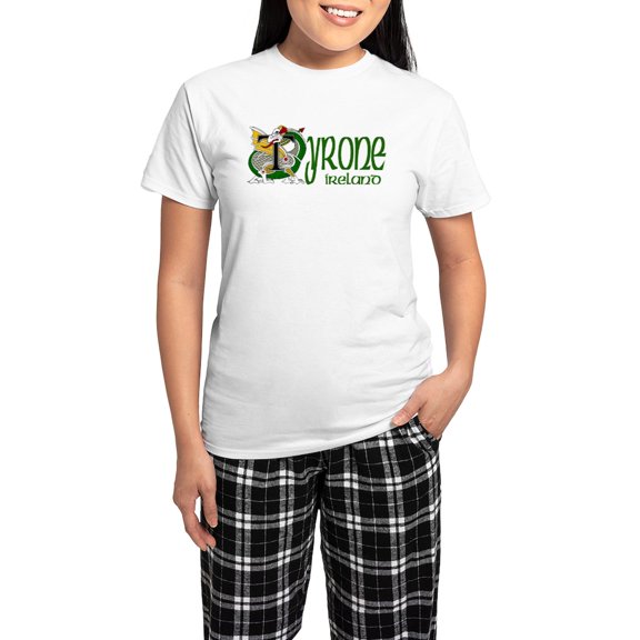 CafePress - County Tyrone Women's Light Pajamas - Women's Short Sleeve Print T-Shirt and Pants Light Cotton Pajama Set