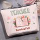 thumbnail image 5 of Bolsa de maquillaje para profesores, bolsa de lona para cosméticos, estuche multiusos para bolígrafos, neceser con cremallera, bolsa de viaje, estuche, monedero, kit de supervivencia portátil grande, 5 of 6