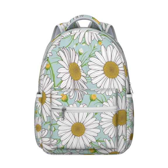 Floral and Skull Pattern Students’s Backpack Unique Vintage School Backpack with Colorful Botanical Print, Wear-Resistant and Adjustable for Outdoor Activities