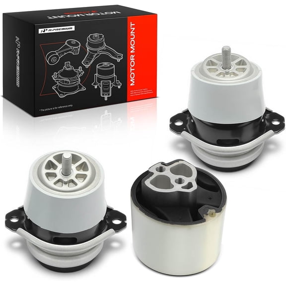 A-Premium 3PCS Engine Motor Mount and Transmission Mount Set Compatible with Audi Q7 2007-2015 & Volkswagen Touareg 2007-2010, 3.0L 3.6L, DOHC, Replace # 7L8199131A, 7L0399249B