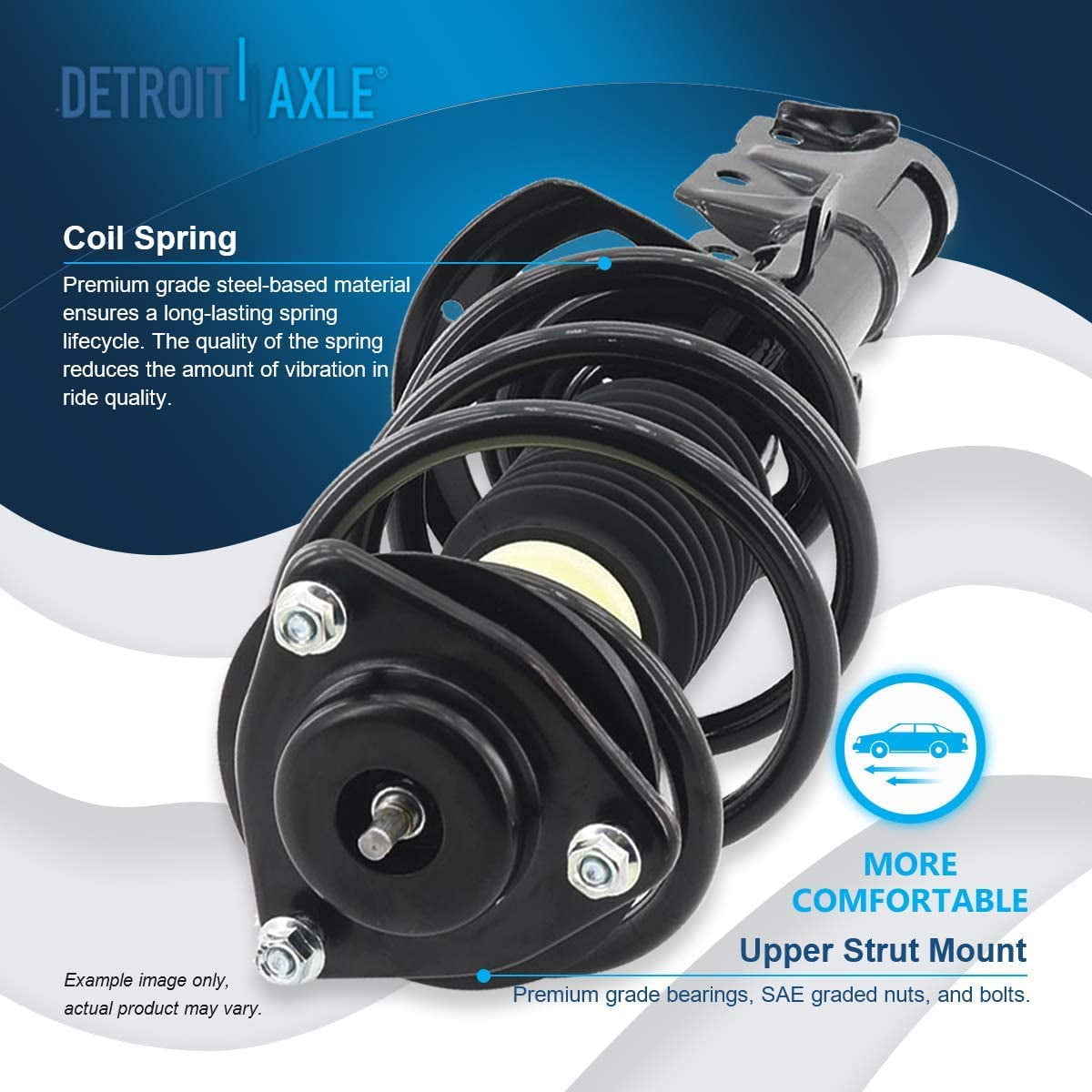 Detroit Axle - Front Strut kits for 2007-2012 Dodge Caliber Complete 2 Struts with Coil Spring 2008 2009 2010 2011 Replacement Left Right Quick Install Ready Struts Assembly