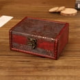 thumbnail image 2 of Dleadar Vintage Wooden Storage Box With Buckle Jewelry Storage Box Organization Box House, 2 of 10