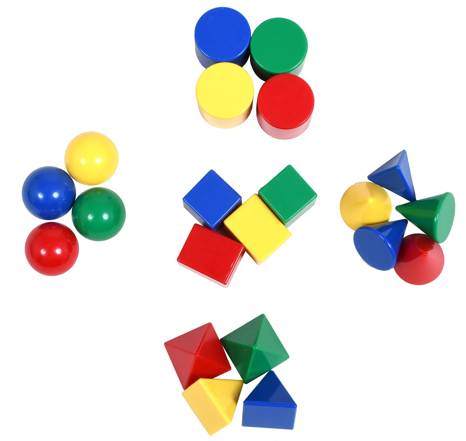 Edx Education Mini Geometric Solids - In Home Learning Toy for Early Math & Geometry - Set of 40 - Multicolored 3D Shapes - Math Manipulative For Kids