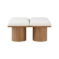 thumbnail image 5 of Meridian Furniture Pavilion Cream Boucle Fabric Bench, 5 of 6