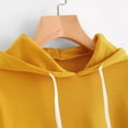 thumbnail image 4 of kayannuo Womens Tops Long Sleeve Shirts Fall Womens Autumn Long Sleeve Hoodie Sweatshirt Letters Hooded Pullover Tops Blouse Yellow, 4 of 7