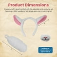 thumbnail image 3 of Nicky Bigs Novelties Adult Lamb Costume Accessory Set – Sheep Ears Headband and Tail for Halloween, Cosplay, Parties, and Photo Props – Soft Plush Farm Animal Costume for Adults - One Size (White), 3 of 7