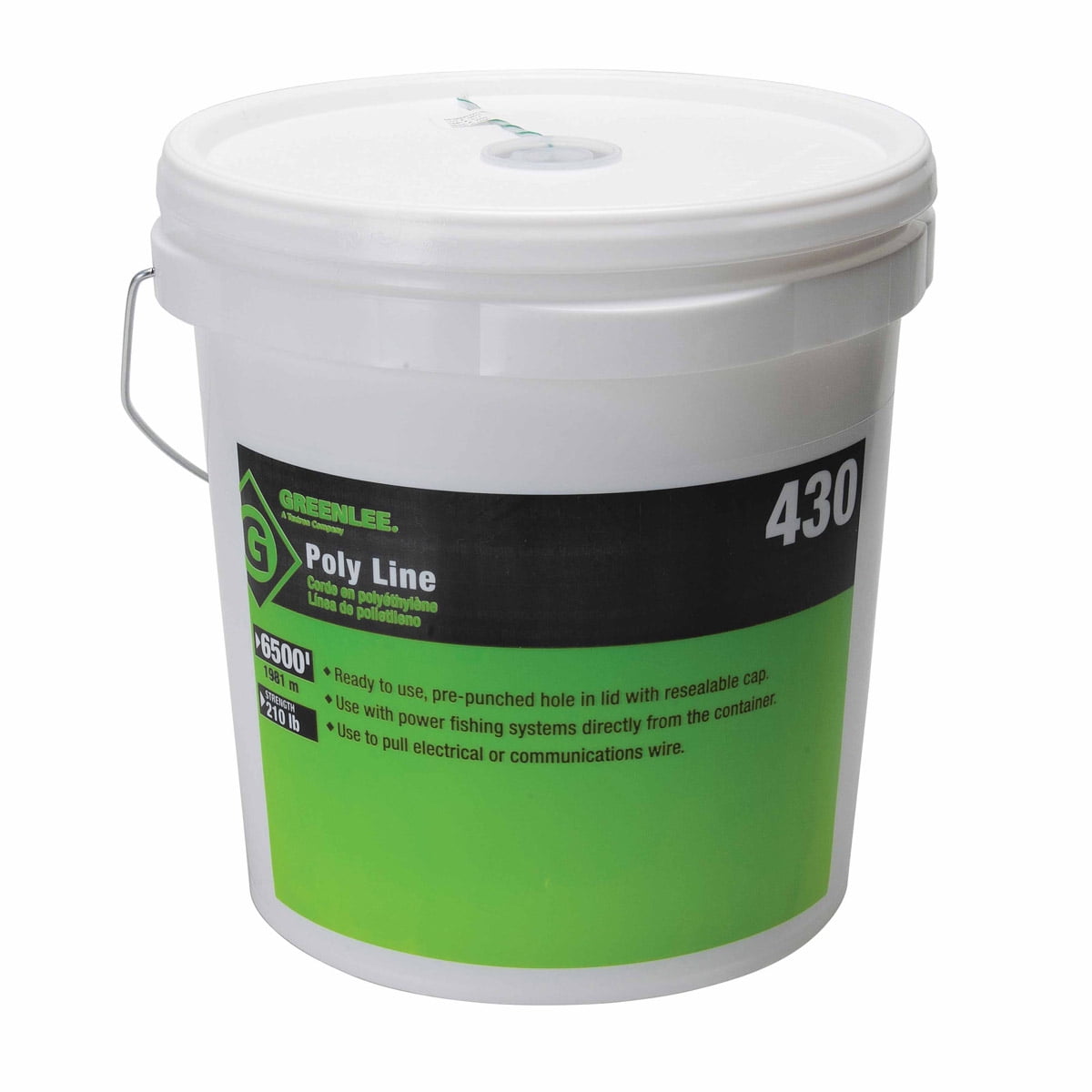 Poly Line, 6500 ft, Breaking Strength 210 lb, Green 430