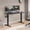 Black Desk, variant on 43" L-Shaped Computer Desk with Glass Cabinets & Built-In LED Lights,Office Desk with Power Outlets and Slide Drawers and Storage Shelves,Black