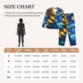 thumbnail image 4 of Salouo Sunflower Starry Night Vibes Pattern Women's Pajamas Set Long Sleeve Button Down Sleepwear Soft Pj Lounge Sets for women 2 Piece Pjs Set with Long Pants-Medium, 4 of 7