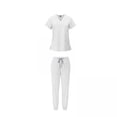 thumbnail image 1 of Uniforme de enfermera,Uniformes de enfermera Conjunto de mujer Ropa de trabajo Sanitaria,Conjuntos de uniforme médico para mujer,pantalones deportivos y top cómodos,Camisetas de cuello en V, 1 of 8