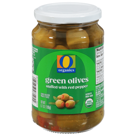 O O Organic Green Olives USDA Organic 6.7-Ounce