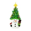 thumbnail image 2 of HomeKingdee Lighted Christmas Snowman Decorations, Cute Snow Resin Christmas Tree, Mini Prelit Xmas Holiday Decor for Indoor Tabletop Home Room Table Fireplace Office, 2 of 9