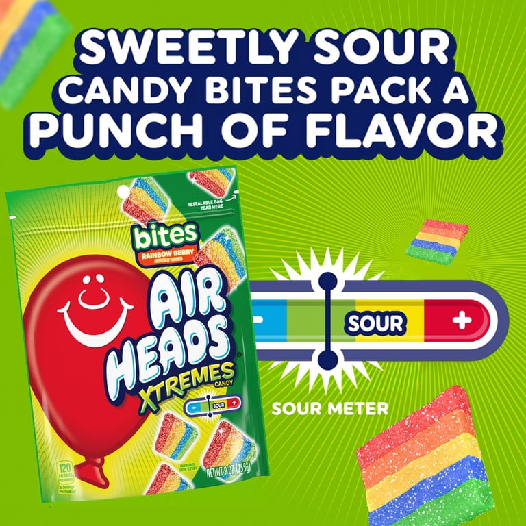 2 pack) Airheads Xtremes Bites Fruity Berry Chewy Sour Candy