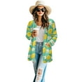thumbnail image 2 of SCRAWLGOD Lemon Flower Fall Cardigan Sweaters for Women Lightweight Jacket with Pockets Long Sleeve Womens Cardigans Fall Size XL Loose Cardigans for Women Dressy, 2 of 7