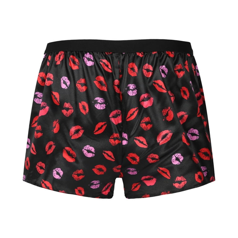 iiniim Men's Silk Shorts Frilly Satin Trunk Boxer Briefs