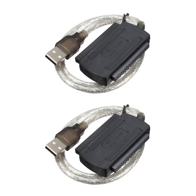 2x Usb 2,0 macho a Ide Sata Cable convertidor adaptador Cable adaptador de disco duro Compatible con Pc 2,5 pulgadas 3,5 pulgadas