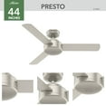 thumbnail image 5 of Hunter 44 inch Indoor Ceiling Fan No Light - Modern Ceiling Fan without Light, 3 Blades, Standard Mount, For Bedroom, Living Room, or Kitchen, Wall Control - Presto 51849, Matte Nickel, 5 of 16